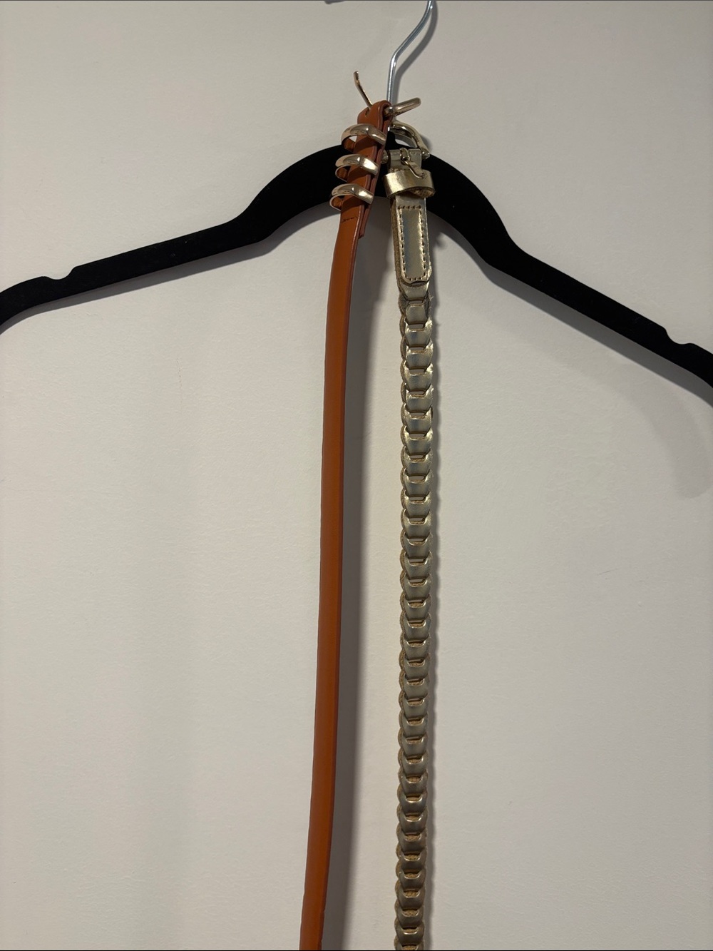 Women's Tan and Gold Double Strap Belt Set